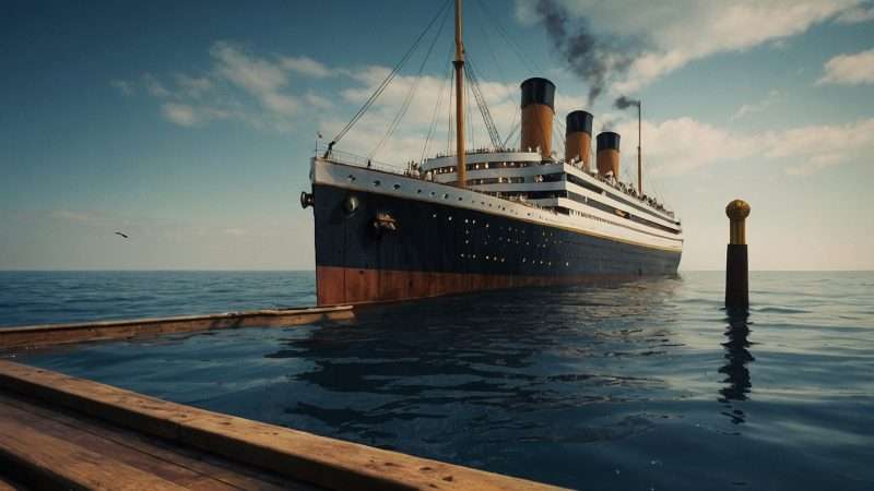 default crea una immagine realistica del titanic 3